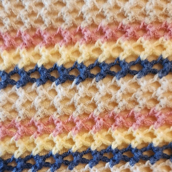 Christopher & Banks 1/2 Sleeve Crochet Striped Front Tie Cropped Size Small - Picture 3 of 7